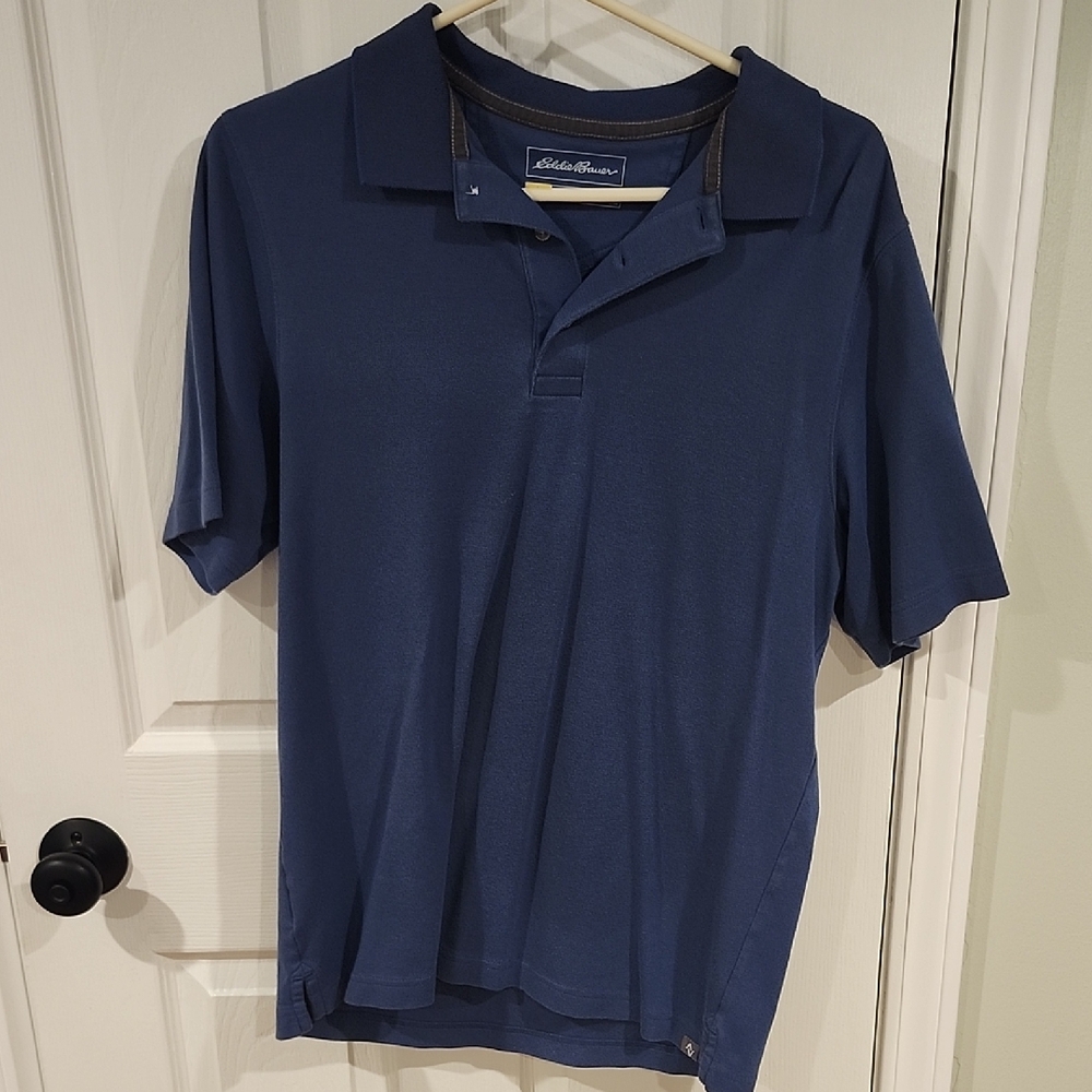 Eddie Bauer Men's Medium Travex Navy Polo